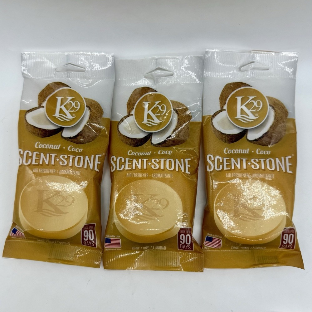 K29 Scent Stone Air Freshener Coconut Lot of 3 Long‎ Lasting 90 Days USA